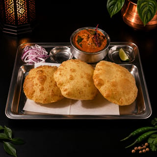 Poori (3 pcs) W/ Chicken Curry