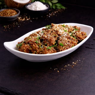 Kobbari Goat Fry (Coconut Goat Fry)