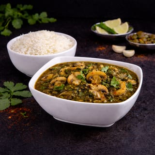 Gongura Mushroom Curry (Sorrel Leaf Mushroom Curry)